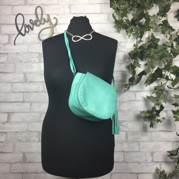No Boundaries Teal Crossbody Saddlebag Purse - Picture 1 of 8